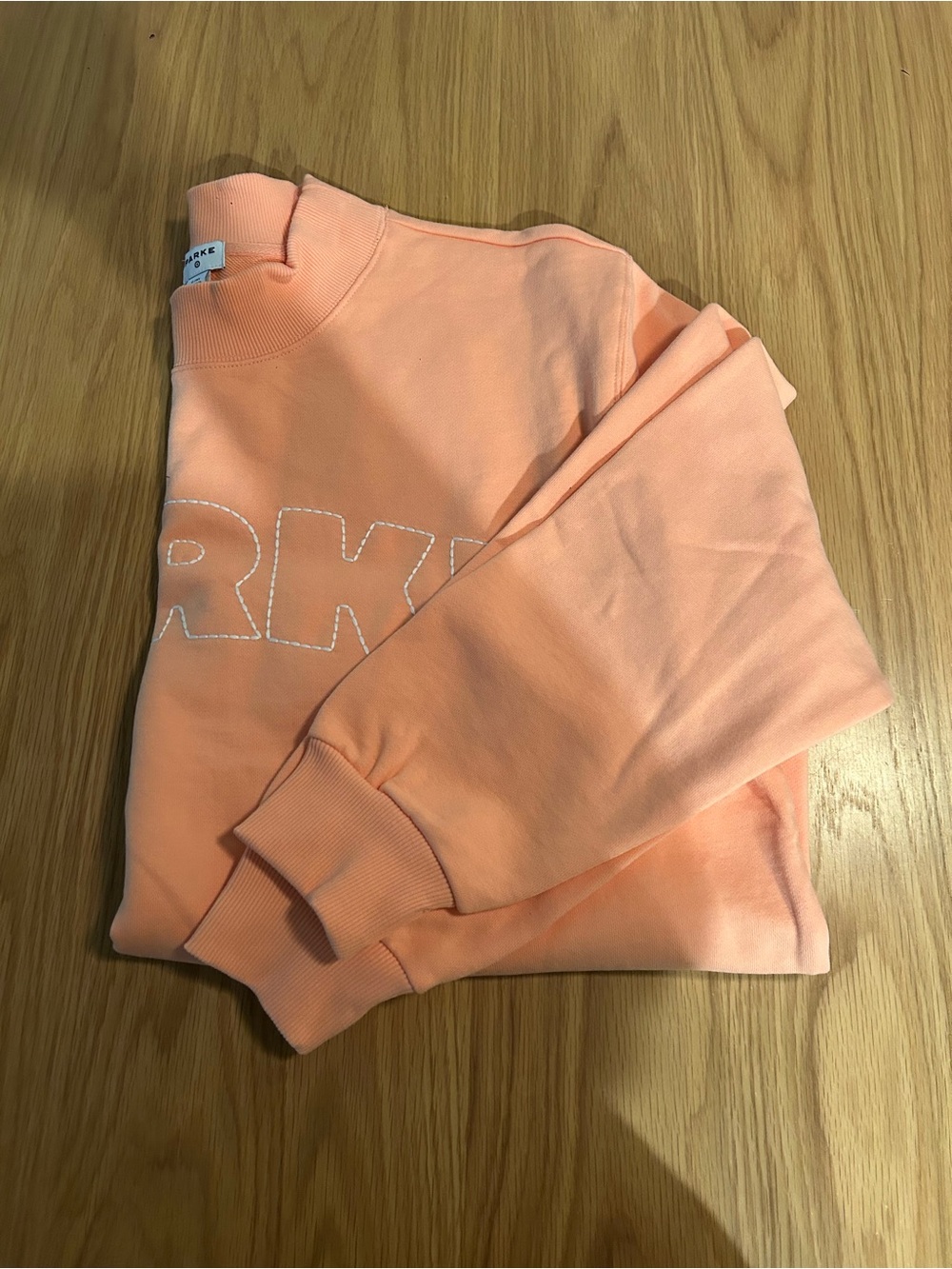 Women's Mockneck Pullover Sweatshirt - Parke x Target Peach Orange L/XL NWOT
